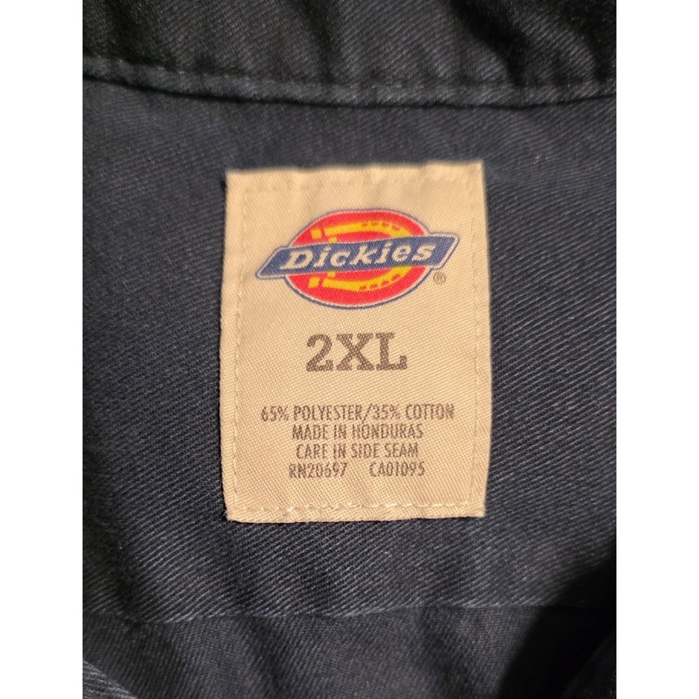 Dickies Men's 2XL Navy Short Sleeve Work Shirt Button Front Uniform 1574 - Picture 2 of 4